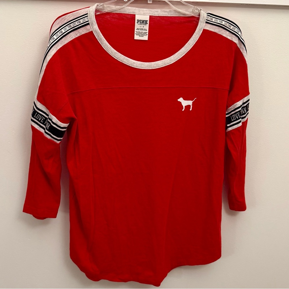 PINK Victoria's Secret Red Long Sleeve Tee